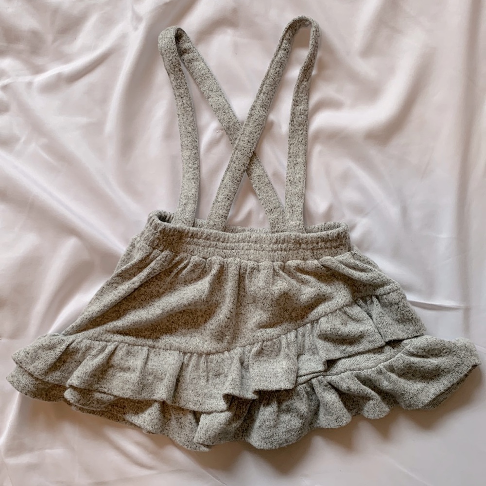 Baby Zara Grey Skirt with Straps, Size 18-24 Months